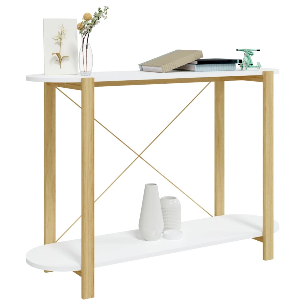 Table console Blanc 110x38x75 cm Bois d'ingénierie - XIOS