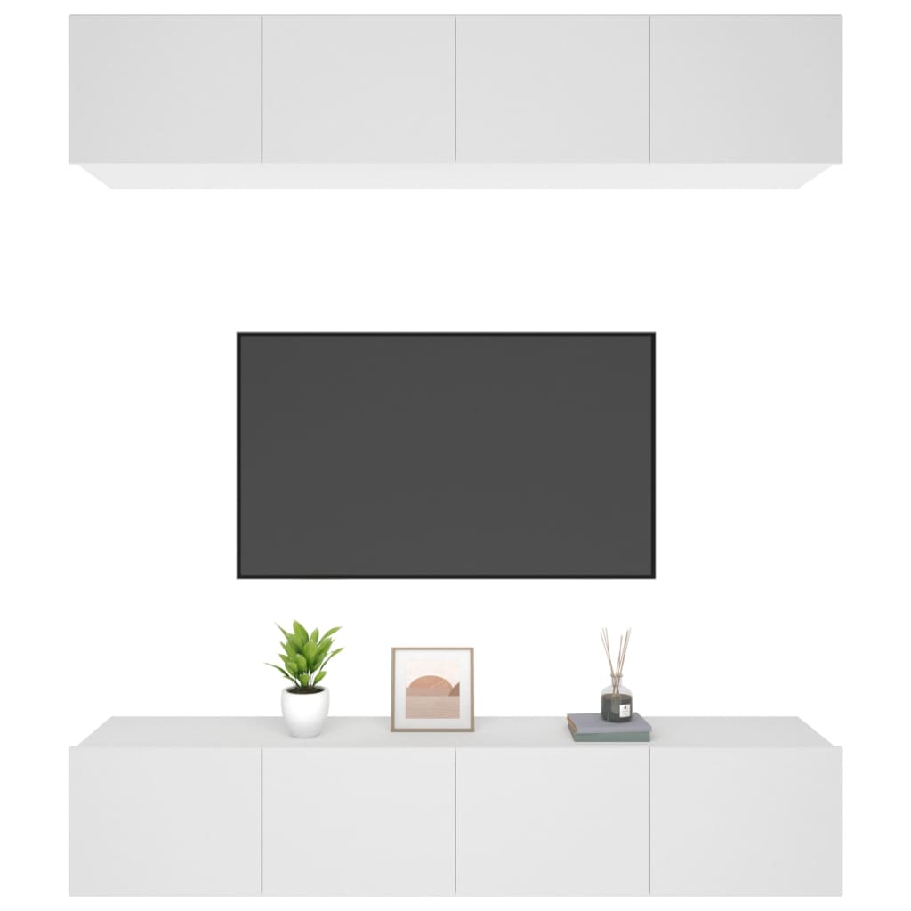 Meubles TV 4 pcs blanc 80x30x30 cm bois d'ingénierie - XIOS