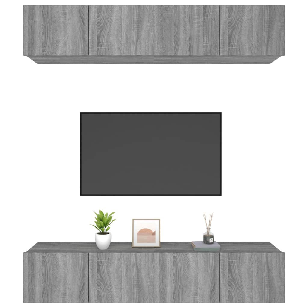 Meubles TV 4 pcs sonoma gris 80x30x30 cm bois d'ingénierie - XIOS