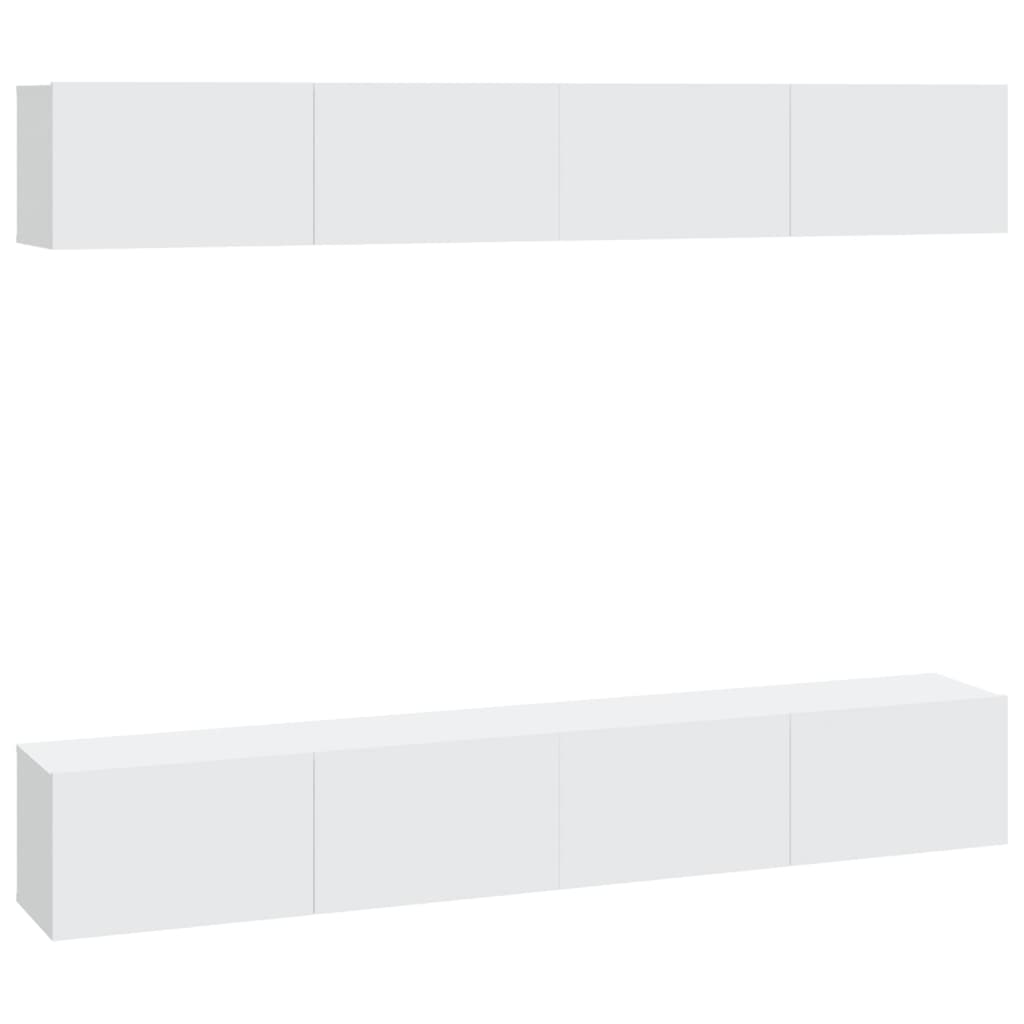 Meubles TV muraux 4 pcs blanc 100x30x30 cm - XIOS