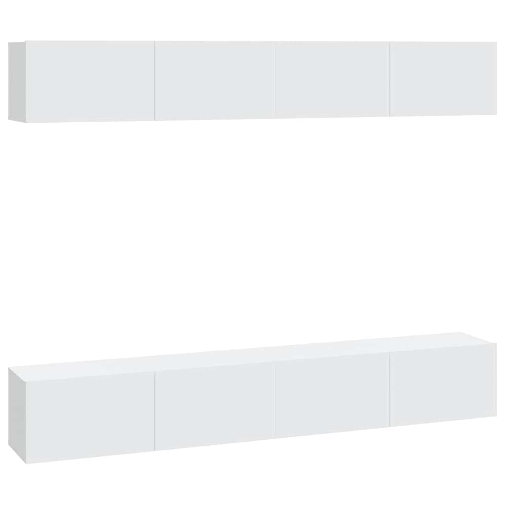 Meubles TV muraux 4 pcs blanc 100x30x30 cm