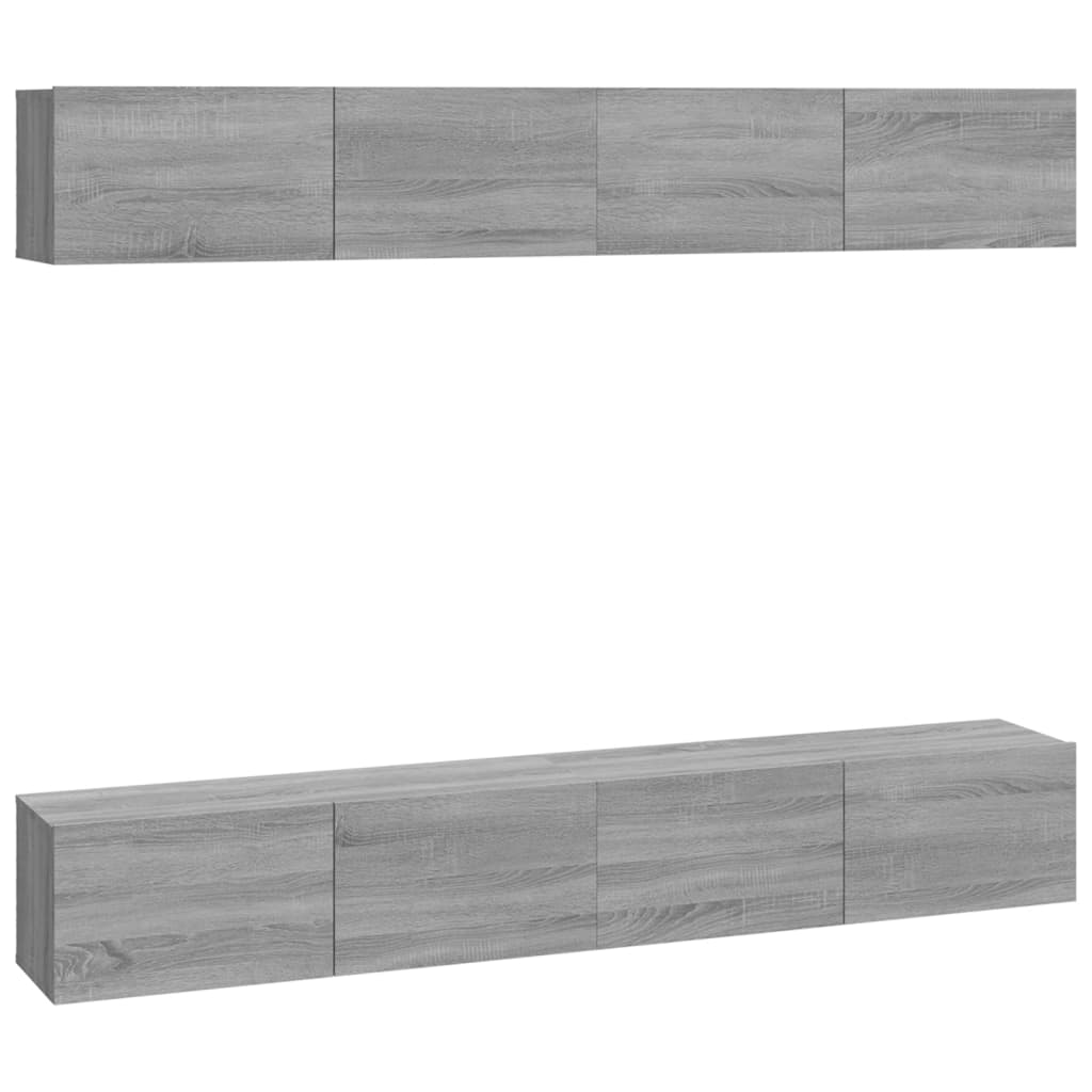 Meubles TV muraux 4 pcs sonoma gris 100x30x30 cm - XIOS