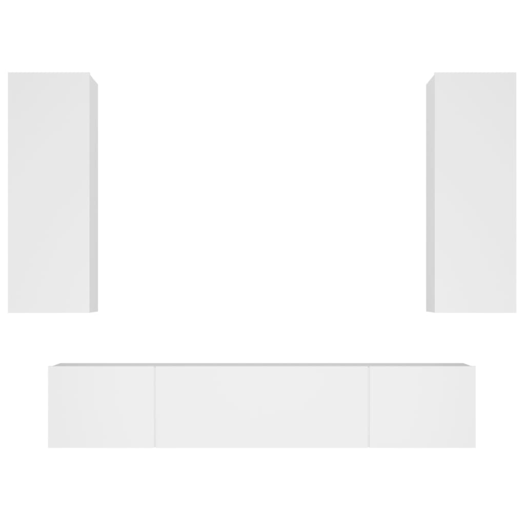 Ensemble de meubles TV 4 pcs Blanc Bois d'ingénierie