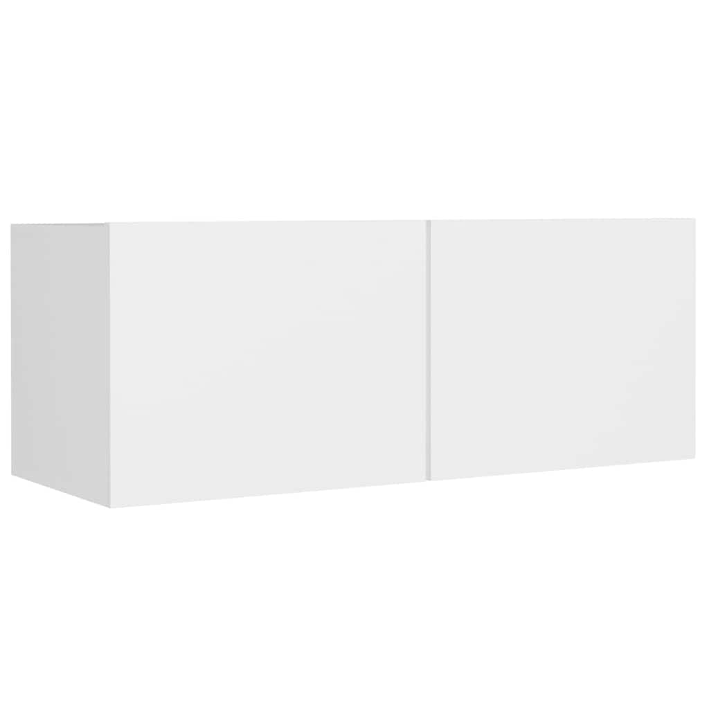 Ensemble de meubles TV 4 pcs Blanc Bois d'ingénierie