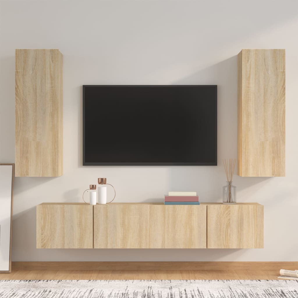 Ensemble de meubles TV 4 pcs Chêne sonoma Bois d'ingénierie - XIOS