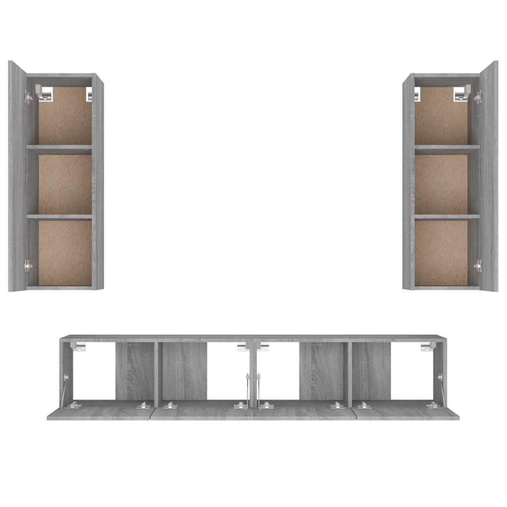 Ensemble de meubles TV 4 pcs Sonoma gris Bois d'ingénierie - XIOS