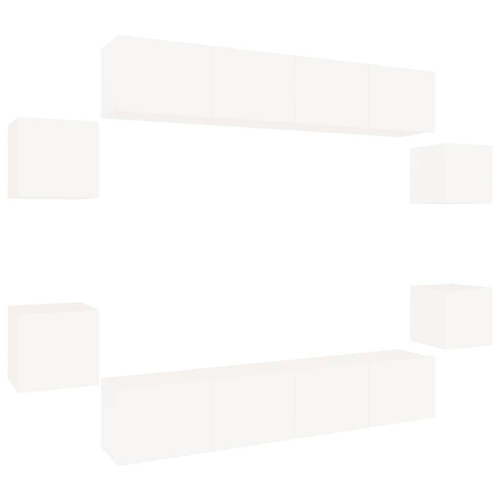Ensemble de meubles TV 8 pcs Blanc Bois d'ingénierie - XIOS