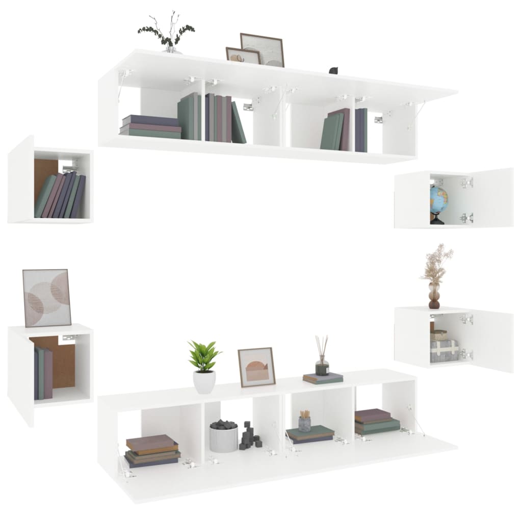 Ensemble de meubles TV 8 pcs Blanc Bois d'ingénierie - XIOS