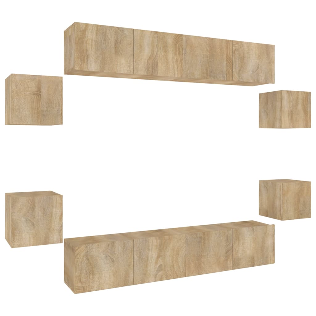 Ensemble de meubles TV 8 pcs Chêne sonoma Bois d'ingénierie - XIOS