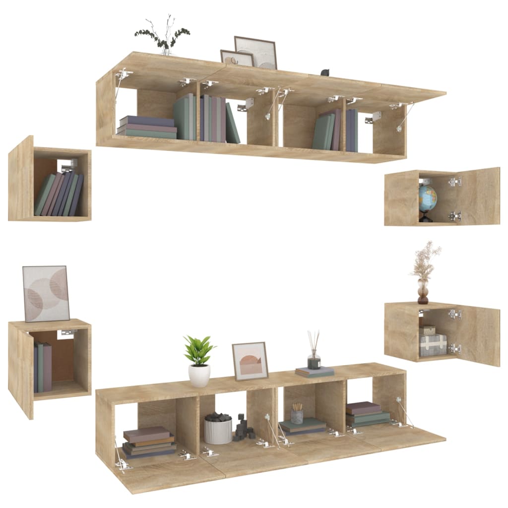 Ensemble de meubles TV 8 pcs Chêne sonoma Bois d'ingénierie - XIOS