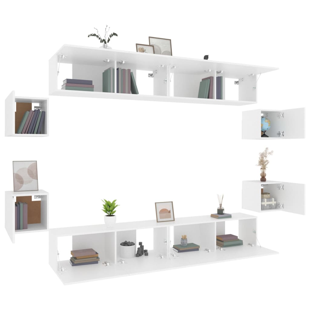 Ensemble de meubles TV 8 pcs Blanc Bois d'ingénierie - XIOS