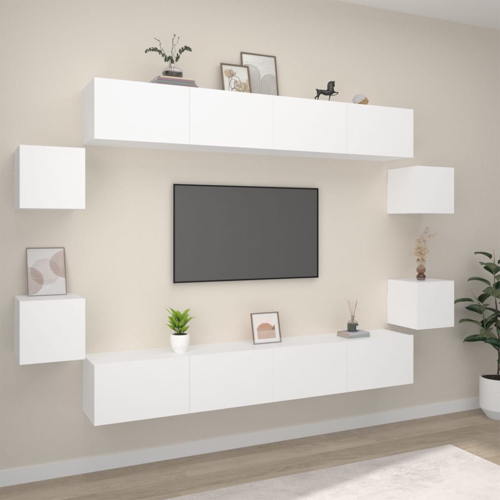 Ensemble de meubles TV 8 pcs Blanc Bois d'ingénierie - XIOS