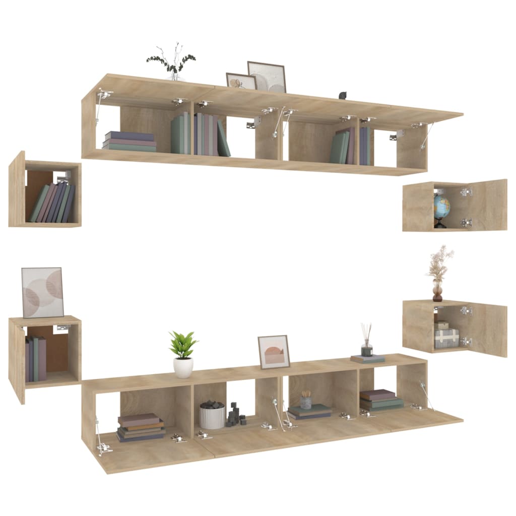 Ensemble de meubles TV 8 pcs Chêne sonoma Bois d'ingénierie - XIOS