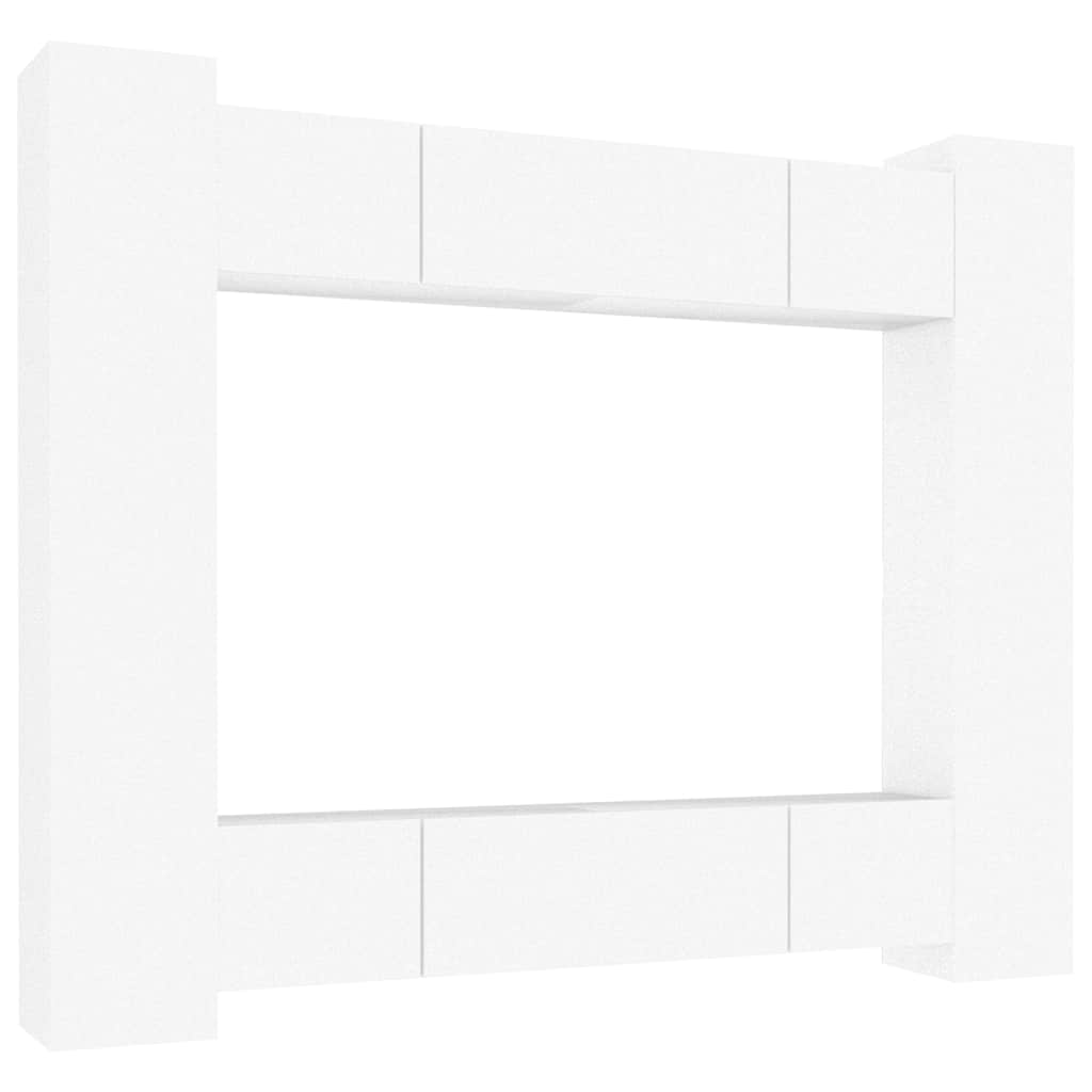 Ensemble de meubles TV 8 pcs Blanc Bois d'ingénierie