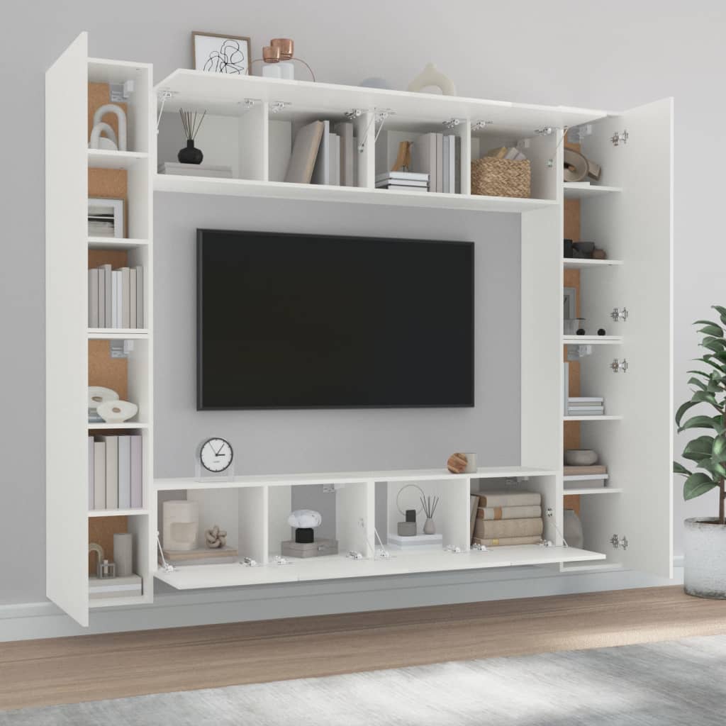 Ensemble de meubles TV 8 pcs Blanc Bois d'ingénierie - XIOS