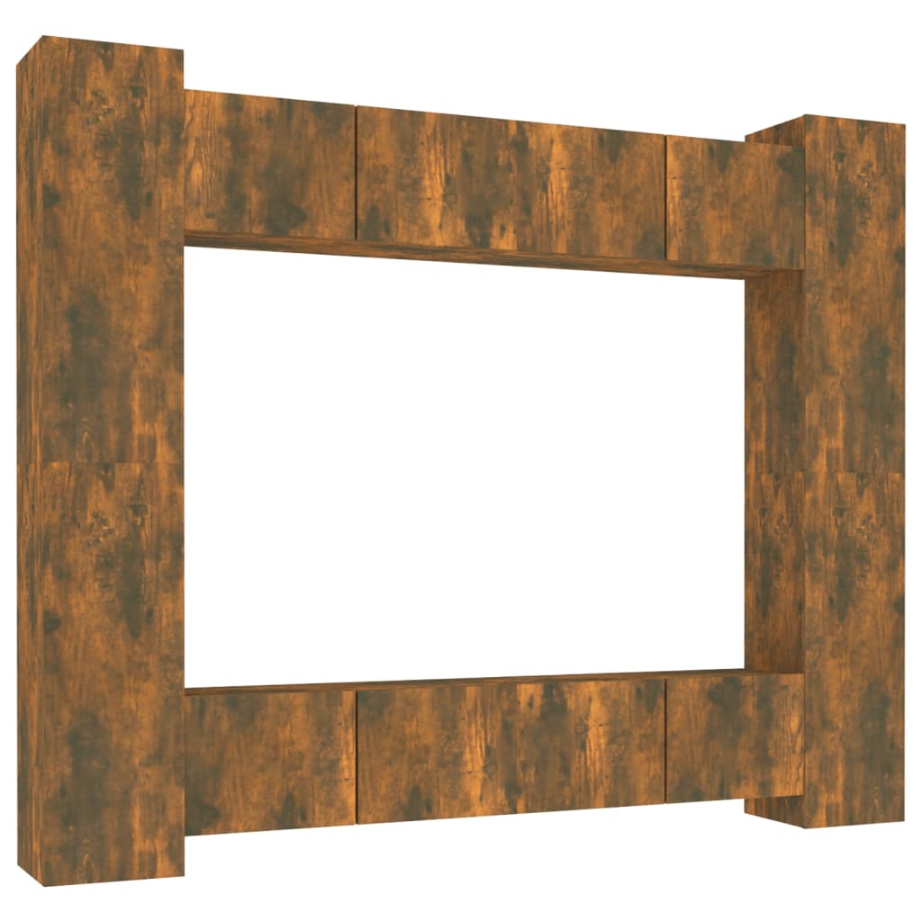 Ensemble de meubles TV 8 pcs Chêne fumé Bois d'ingénierie - XIOS