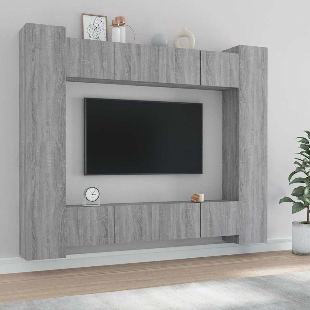 Ensemble de meubles TV 8 pcs Sonoma gris Bois d'ingénierie