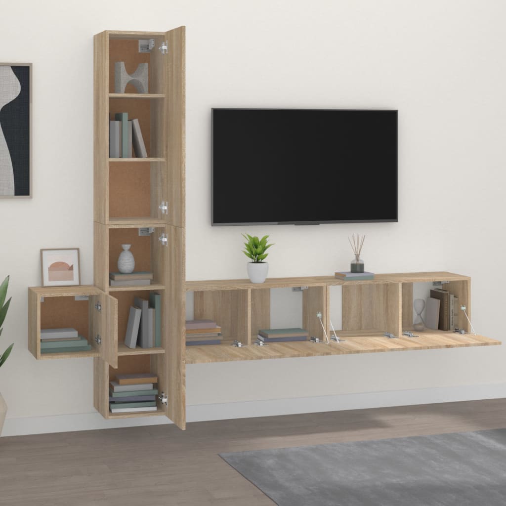 Ensemble de meubles TV 5 pcs Chêne sonoma Bois d'ingénierie - XIOS