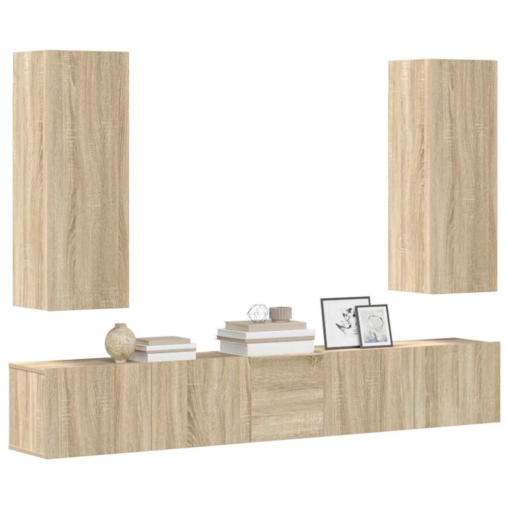 Ensemble de meubles TV 5 pcs Chêne sonoma Bois d'ingénierie - XIOS