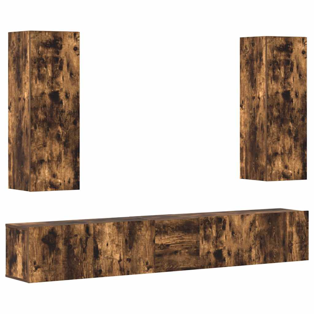 Ensemble de meubles TV 5 pcs Chêne fumé Bois d'ingénierie - XIOS