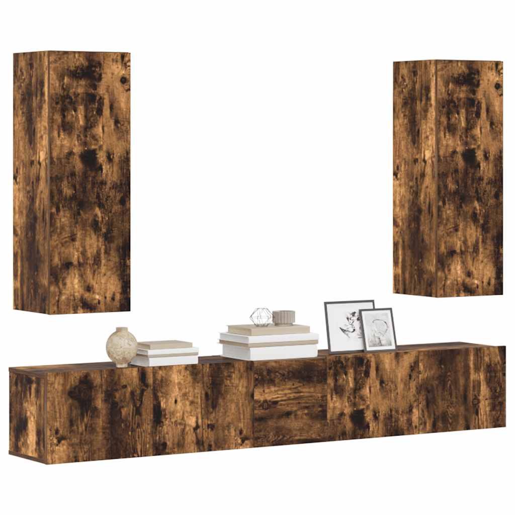 Ensemble de meubles TV 5 pcs Chêne fumé Bois d'ingénierie - XIOS
