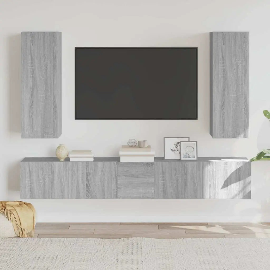 Ensemble de meubles TV 5 pcs Sonoma gris Bois d’ingénierie - XIOS