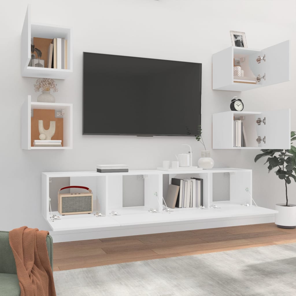 Ensemble de meubles TV 6 pcs Blanc Bois d'ingénierie - XIOS