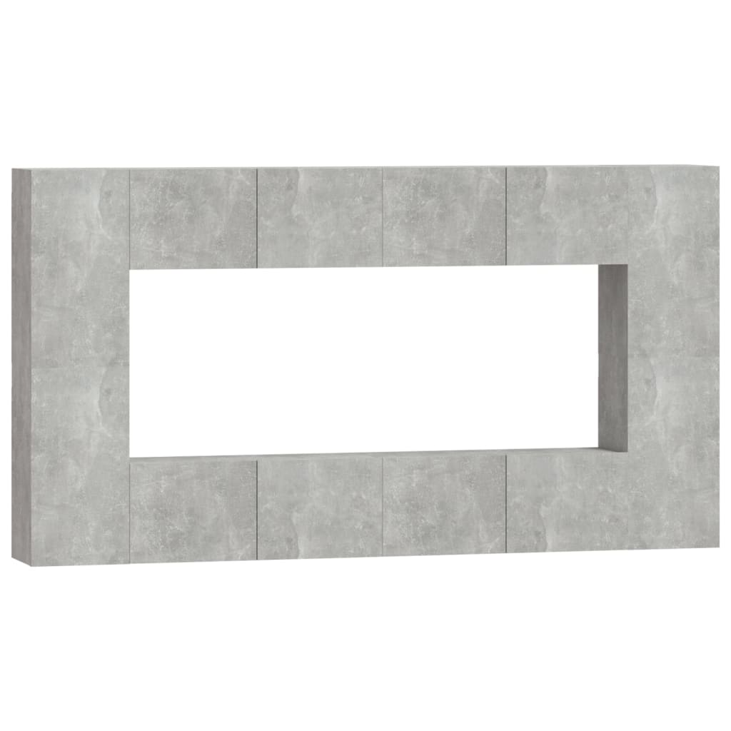 Ensemble de meubles TV 8 pcs Gris béton Bois d'ingénierie - XIOS