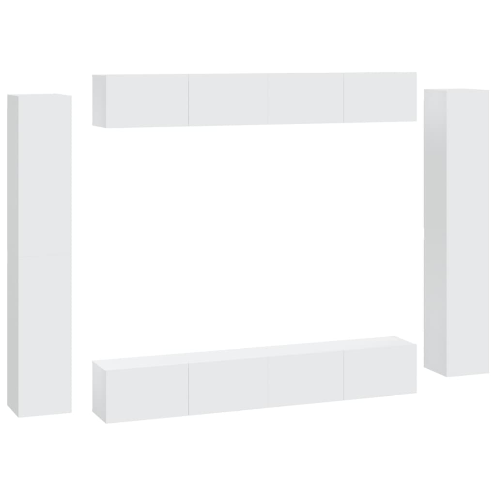 Ensemble de meubles TV 8 pcs Blanc Bois d'ingénierie - XIOS