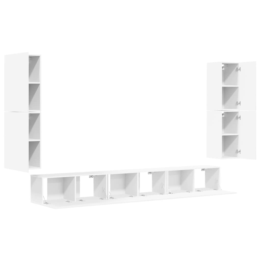 Ensemble de meubles TV 7 pcs Blanc Bois d'ingénierie