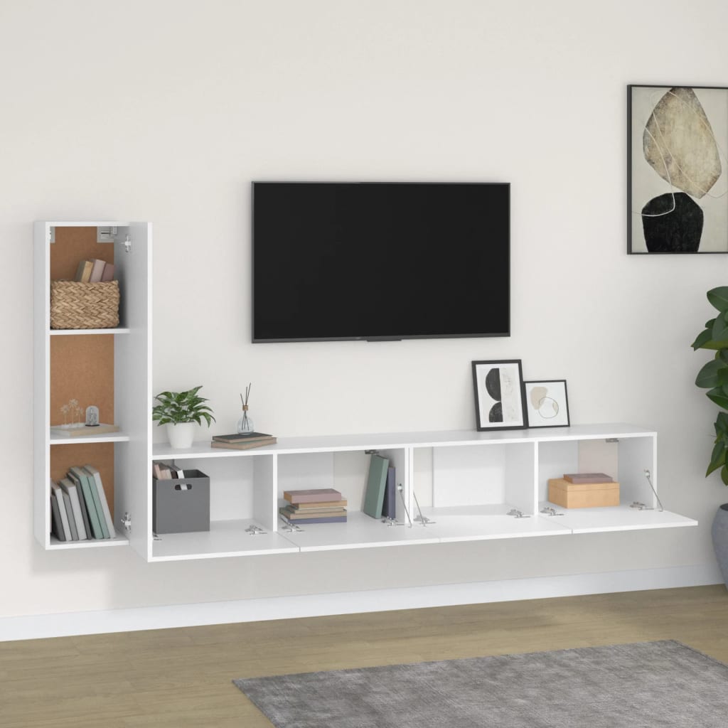 Ensemble de meubles TV 3 pcs Blanc Bois d'ingénierie - XIOS