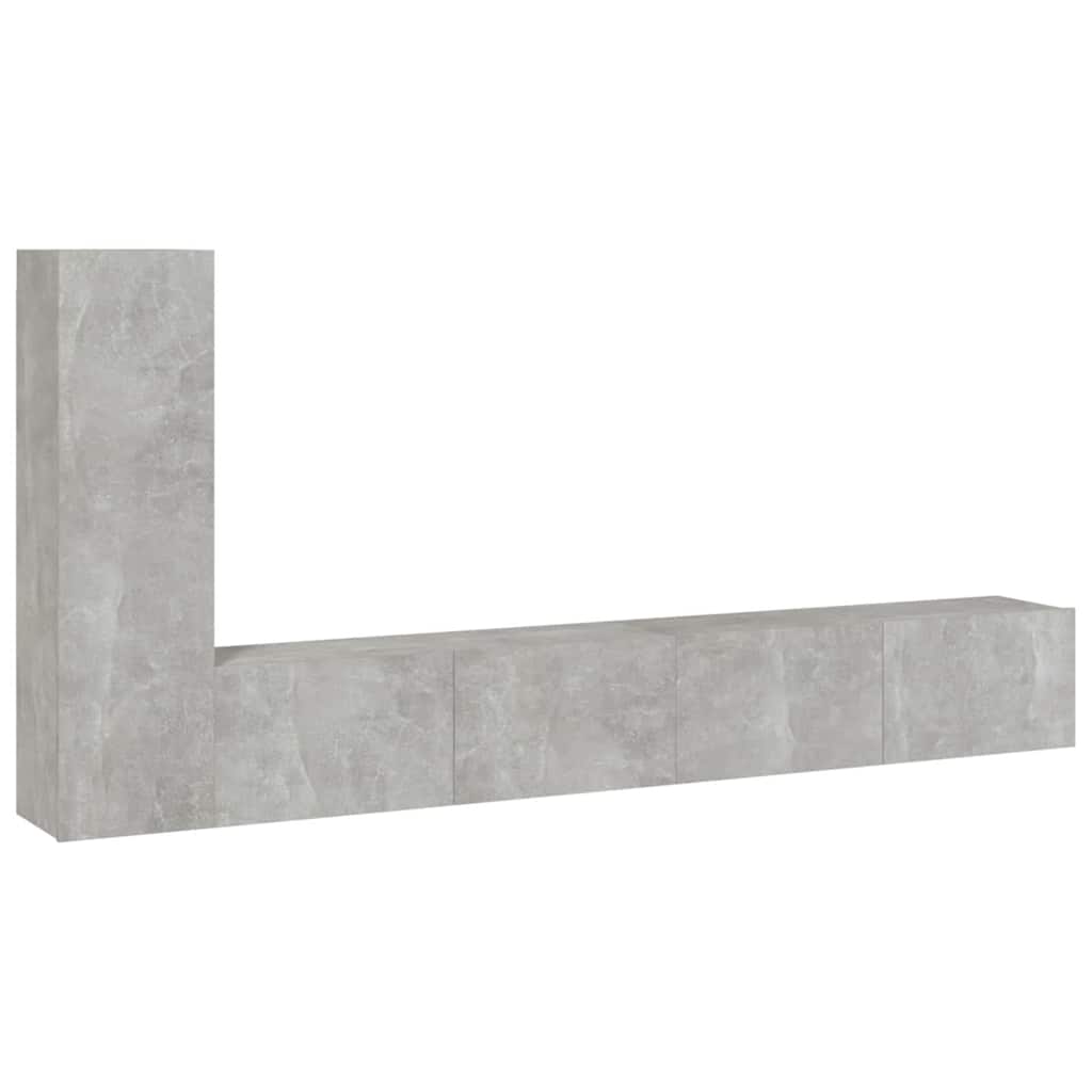 Ensemble de meubles TV 3 pcs Gris béton Bois d'ingénierie