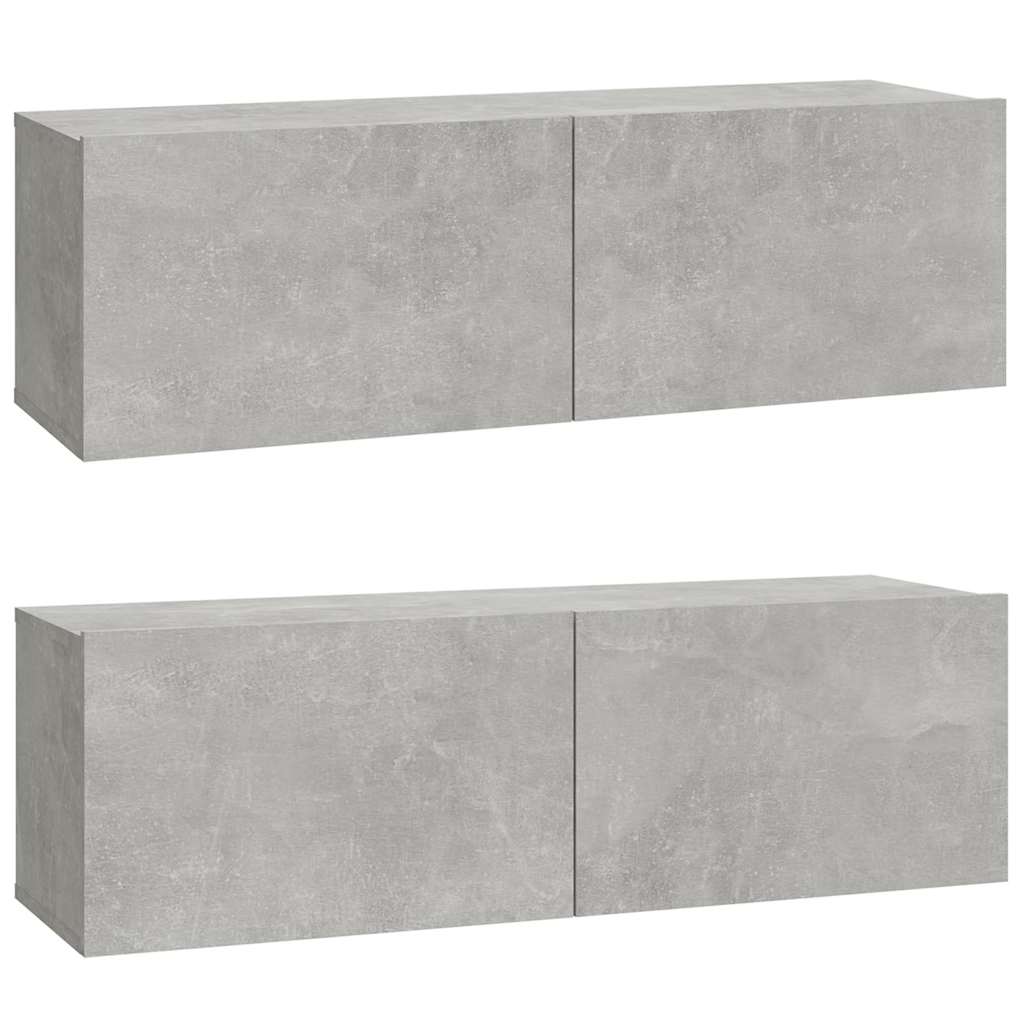 Ensemble de meubles TV 3 pcs Gris béton Bois d'ingénierie