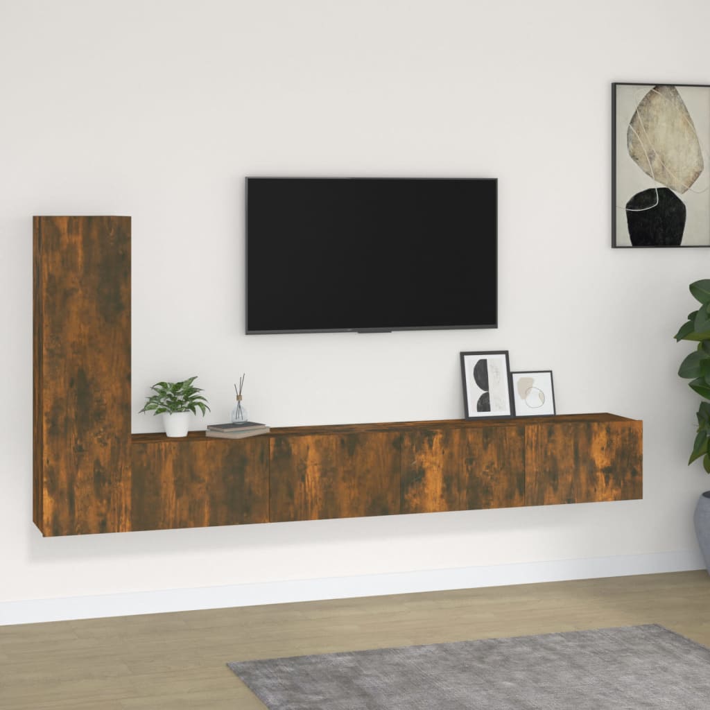 Ensemble de meubles TV 3 pcs Chêne fumé Bois d'ingénierie - XIOS