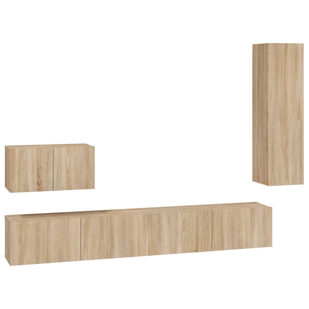 Ensemble de meubles TV 4 pcs Chêne sonoma Bois d'ingénierie - XIOS