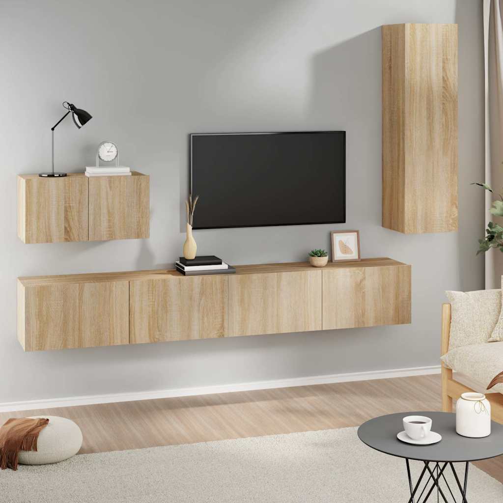 Ensemble de meubles TV 4 pcs Chêne sonoma Bois d'ingénierie - XIOS