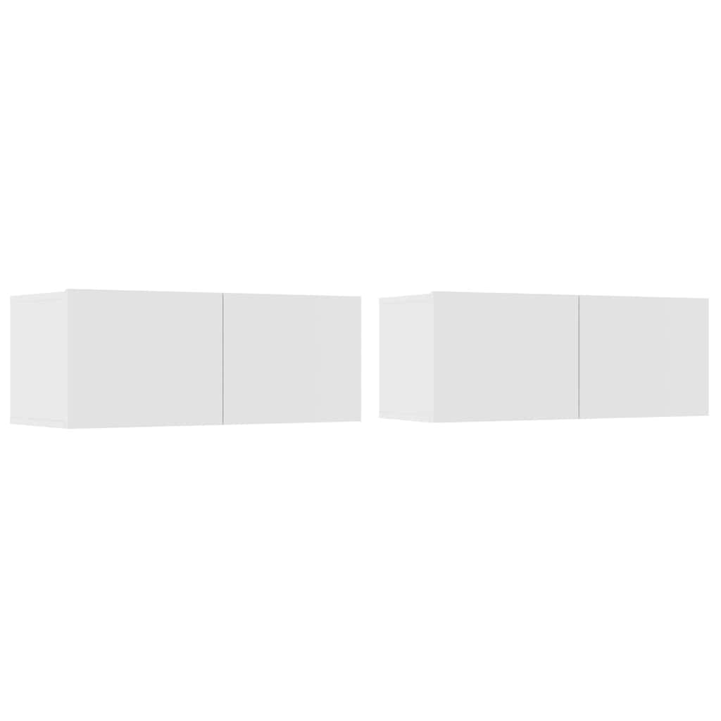 Ensemble de meubles TV 4 pcs Blanc Bois d'ingénierie