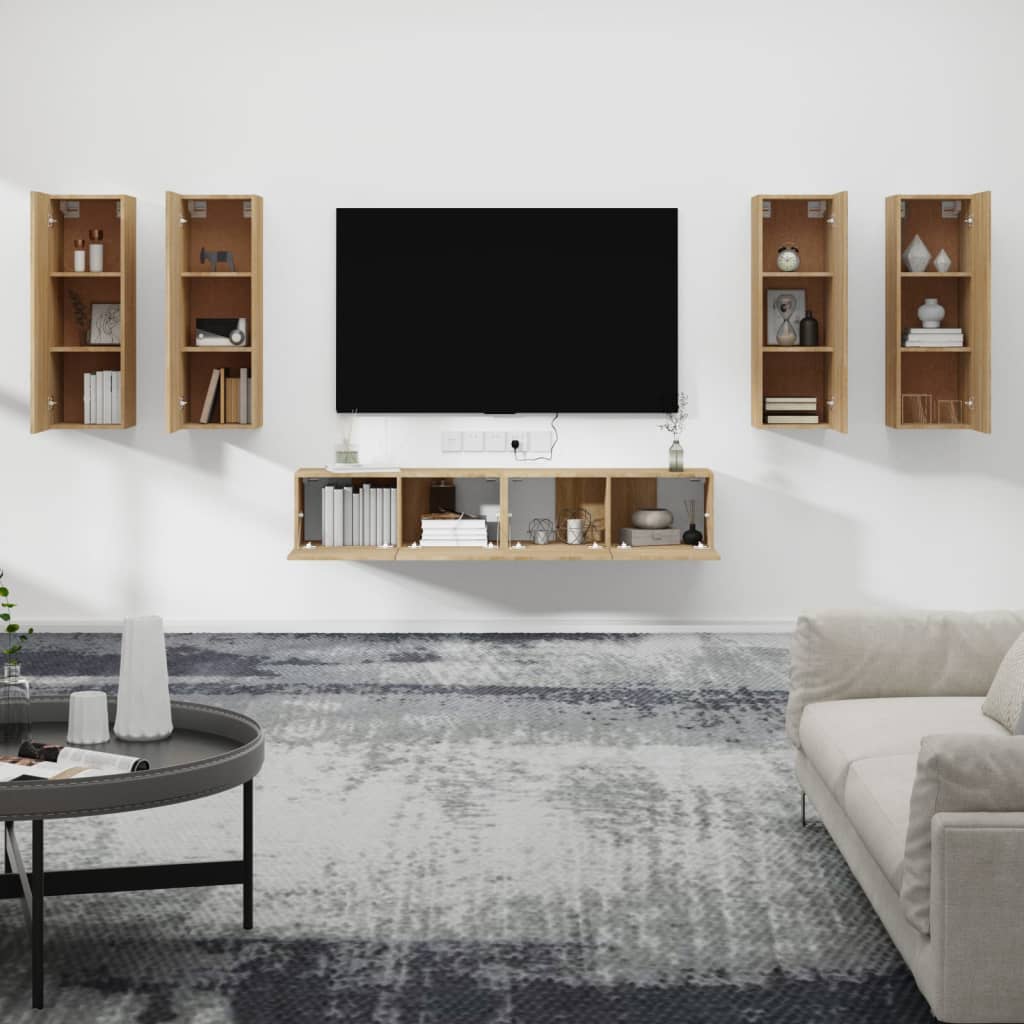 Ensemble de meubles TV 6 pcs Chêne sonoma Bois d'ingénierie - XIOS