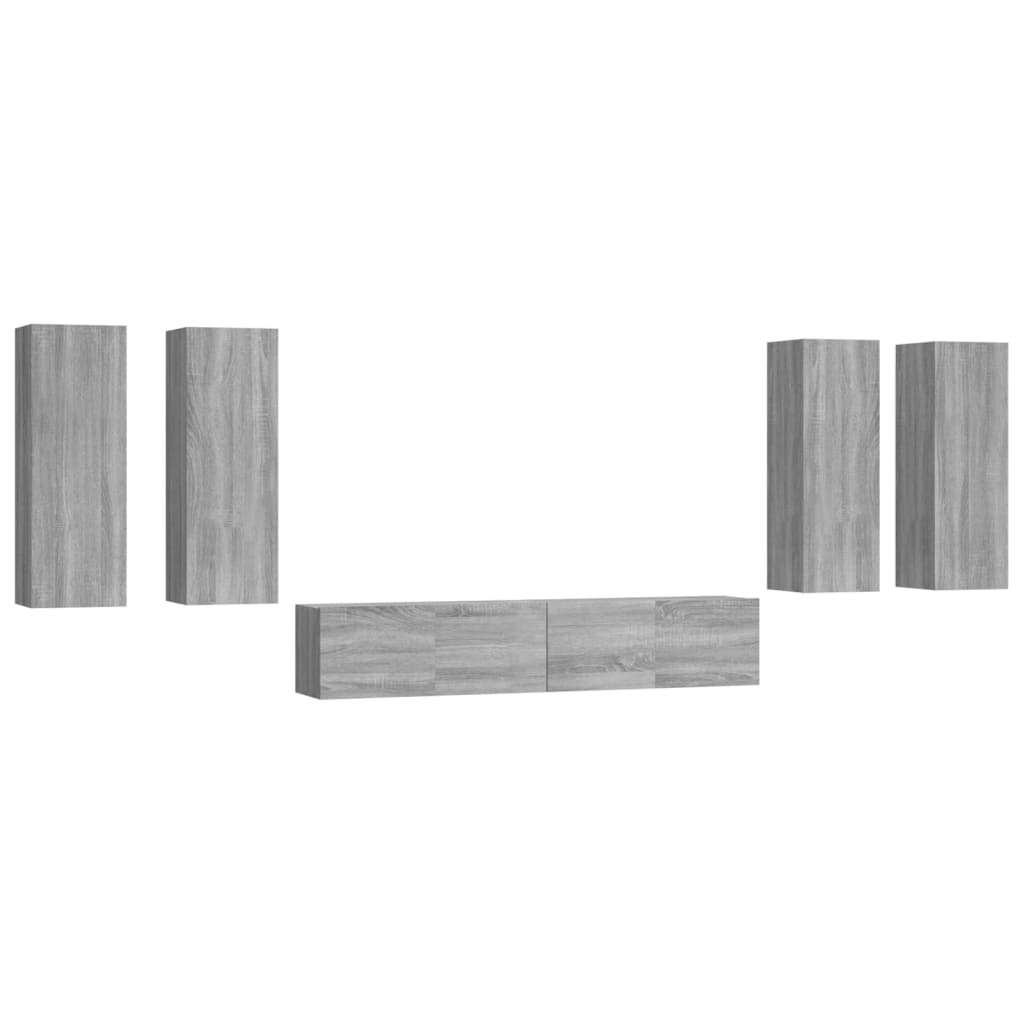 Ensemble de meubles TV 6 pcs Sonoma gris Bois d'ingénierie - XIOS