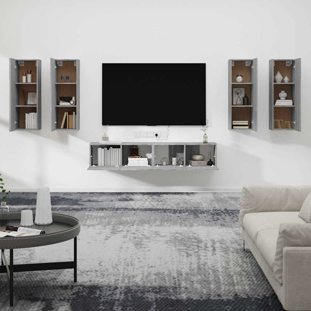 Ensemble de meubles TV 6 pcs Sonoma gris Bois d'ingénierie