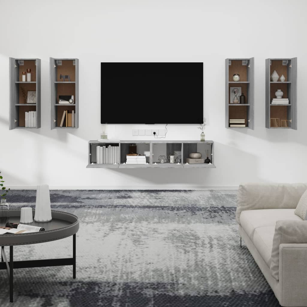 Ensemble de meubles TV 6 pcs Sonoma gris Bois d'ingénierie - XIOS