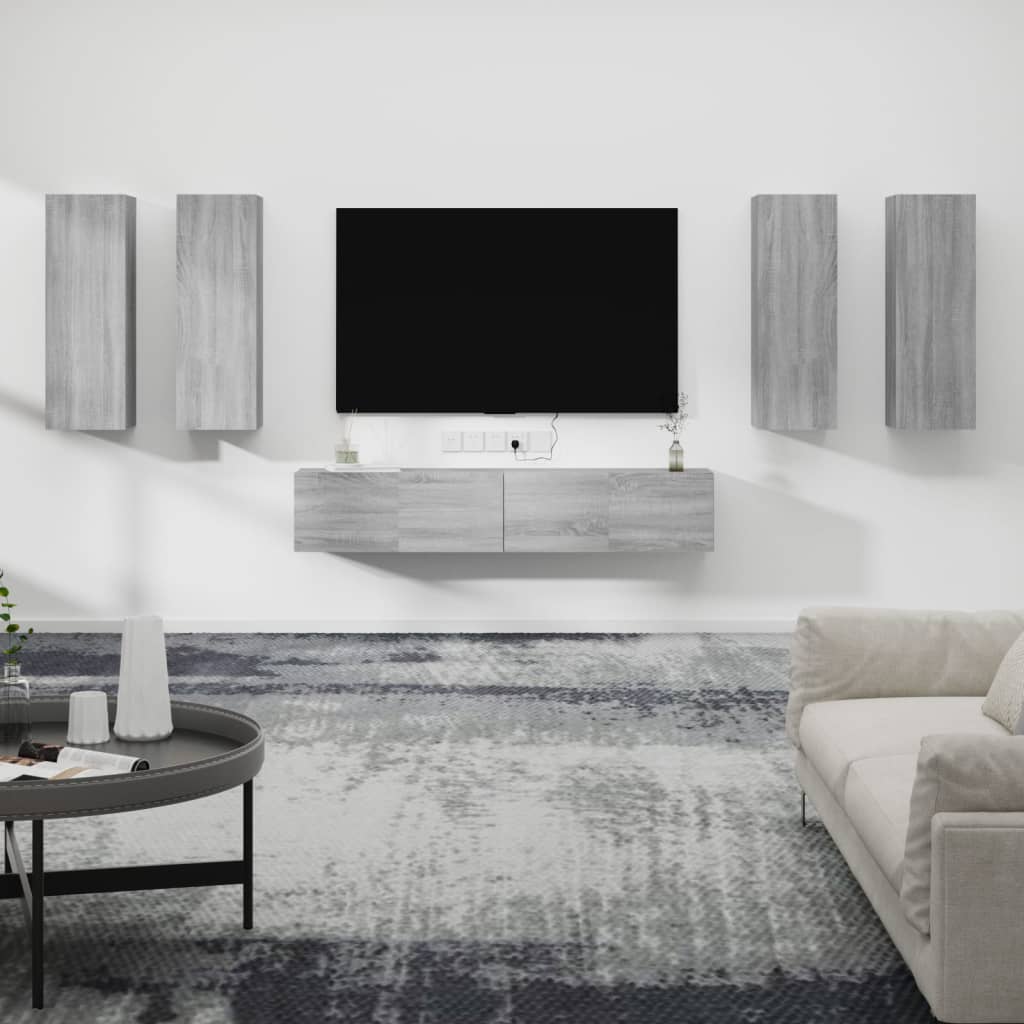 Ensemble de meubles TV 6 pcs Sonoma gris Bois d'ingénierie - XIOS