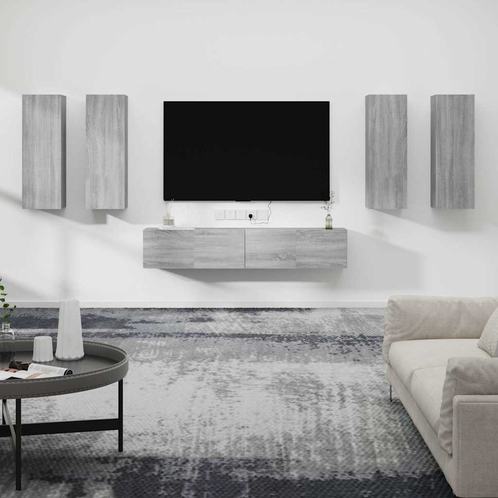 Ensemble de meubles TV 6 pcs Sonoma gris Bois d'ingénierie