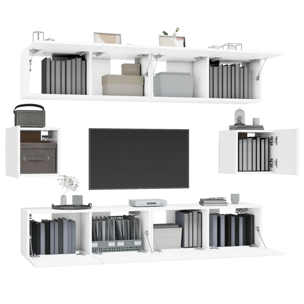 Ensemble de meubles TV 6 pcs Blanc Bois d'ingénierie - XIOS