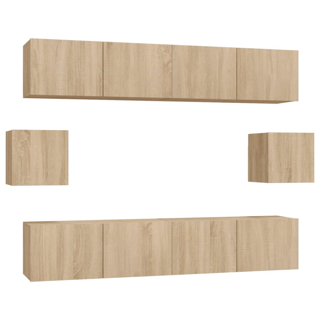 Ensemble de meubles TV 6 pcs Chêne sonoma Bois d'ingénierie - XIOS