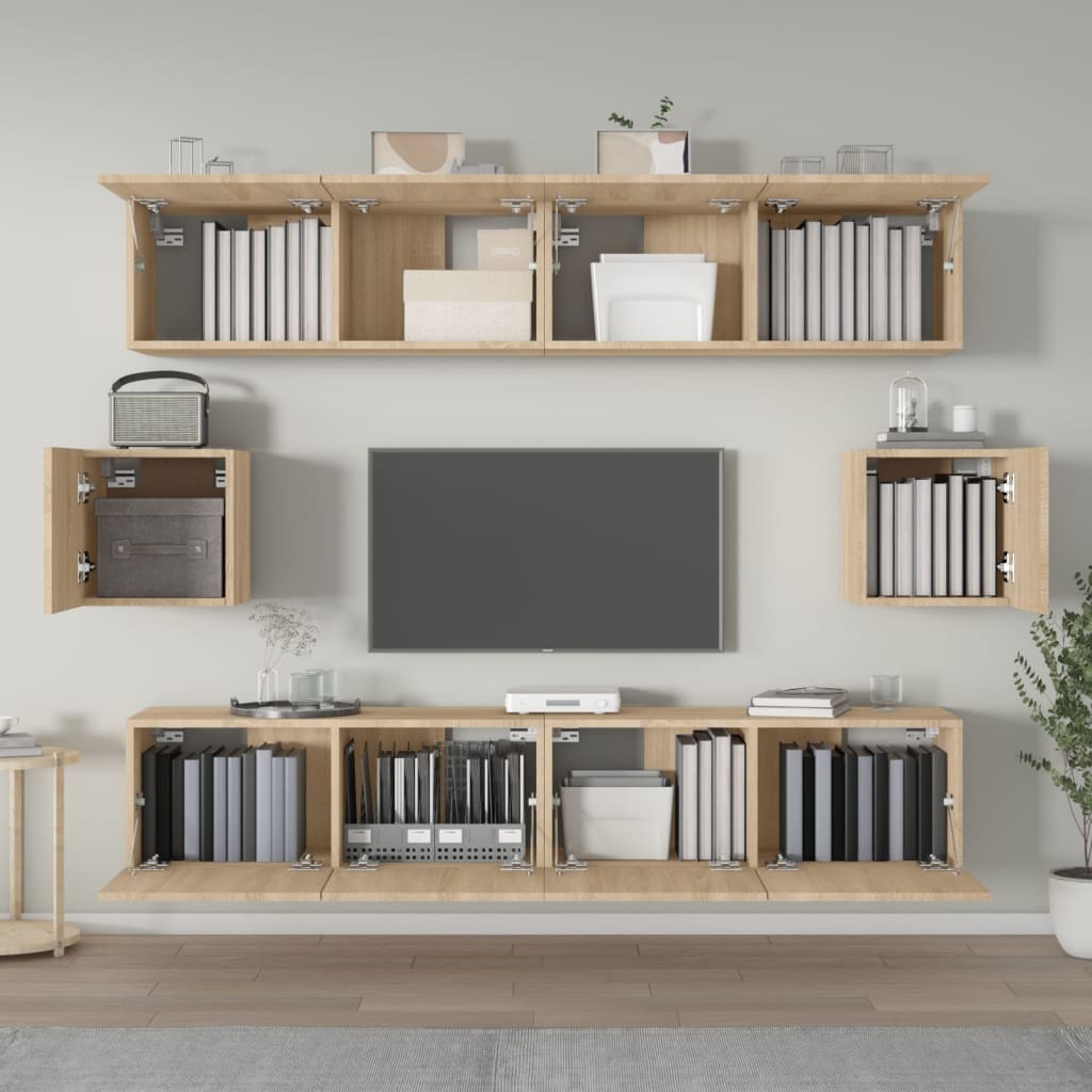 Ensemble de meubles TV 6 pcs Chêne sonoma Bois d'ingénierie - XIOS