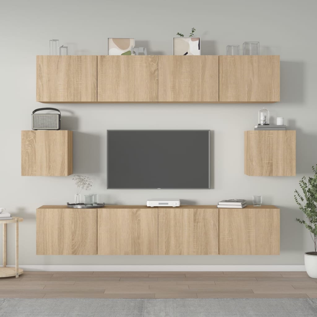 Ensemble de meubles TV 6 pcs Chêne sonoma Bois d'ingénierie - XIOS
