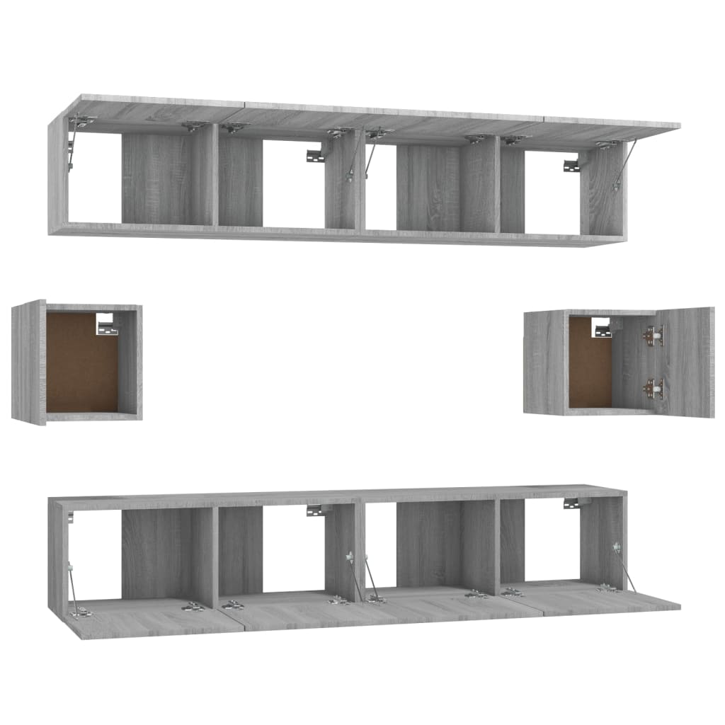 Ensemble de meubles TV 6 pcs Sonoma gris Bois d'ingénierie - XIOS
