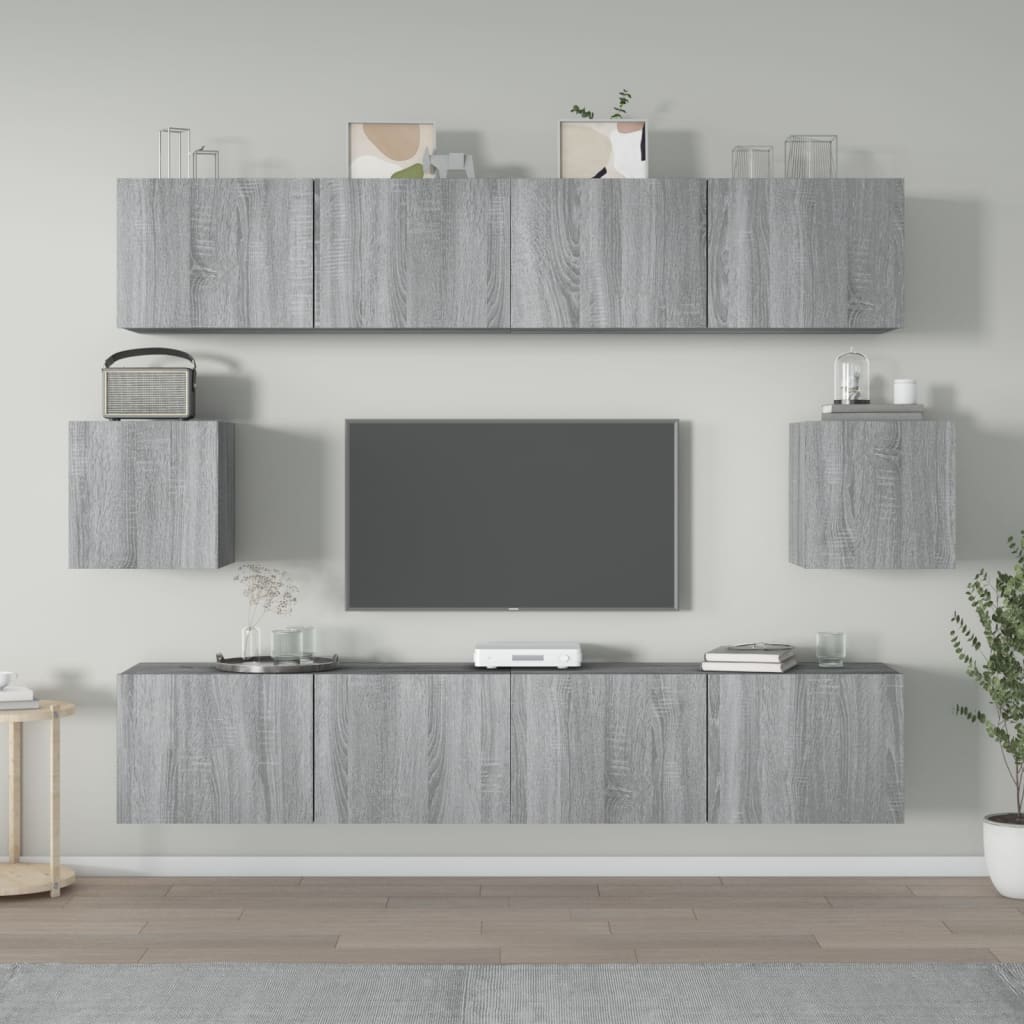 Ensemble de meubles TV 6 pcs Sonoma gris Bois d'ingénierie - XIOS