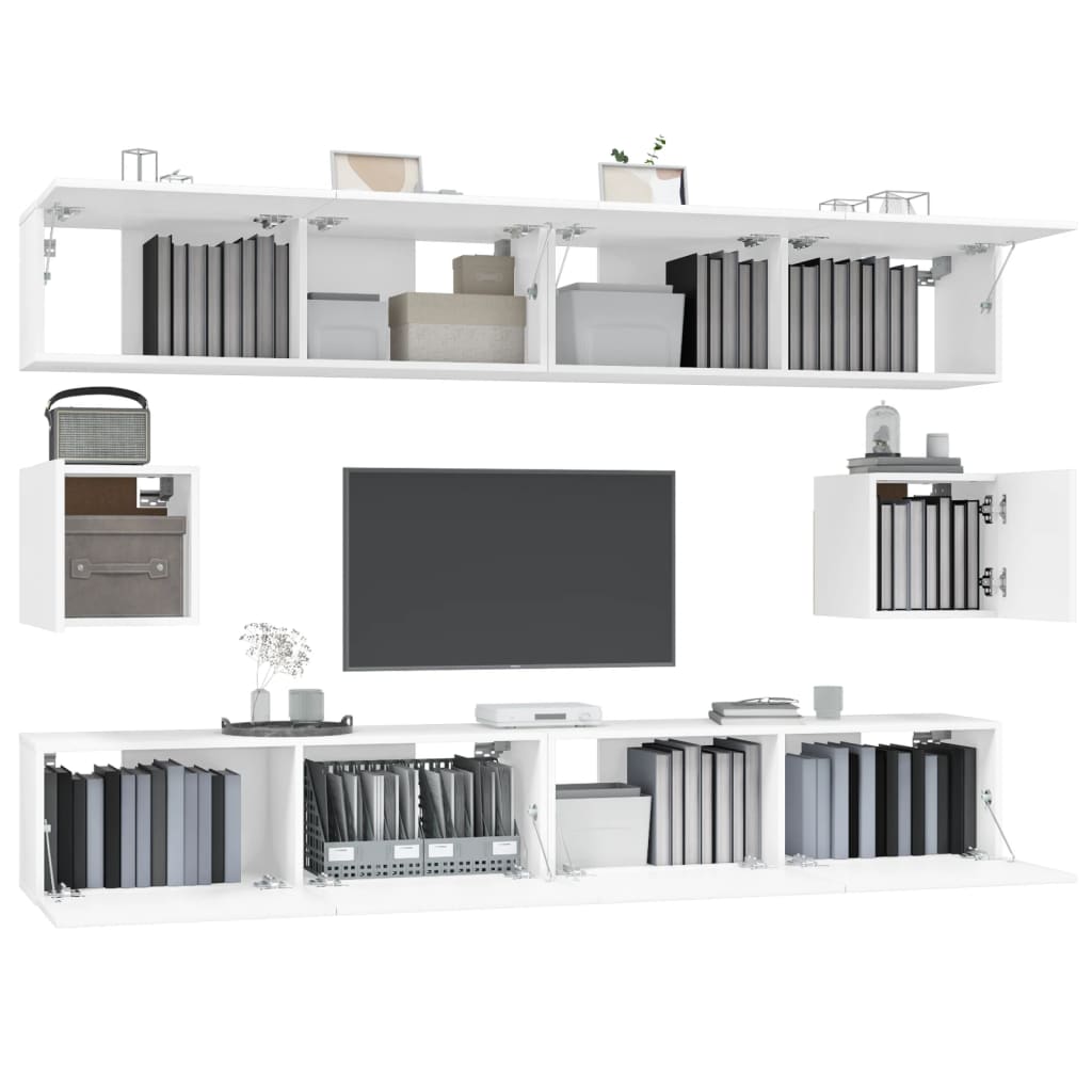 Ensemble de meubles TV 6 pcs Blanc Bois d'ingénierie - XIOS